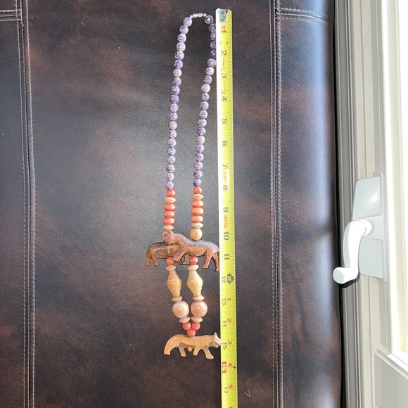 Wood & Manmade Materials Barrel Clasp Necklace - Picture 8 of 11